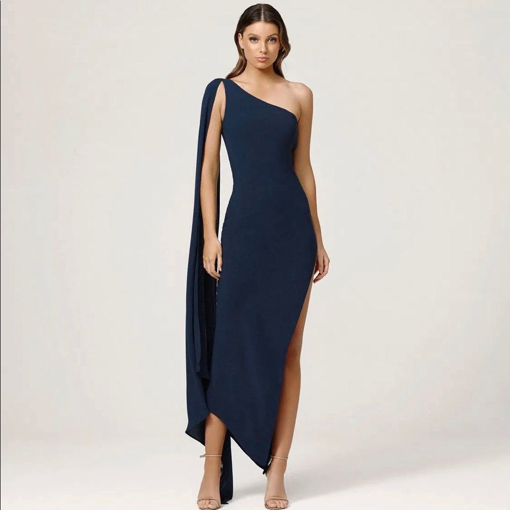 Lexi - Navy Blue Dress with High Slit